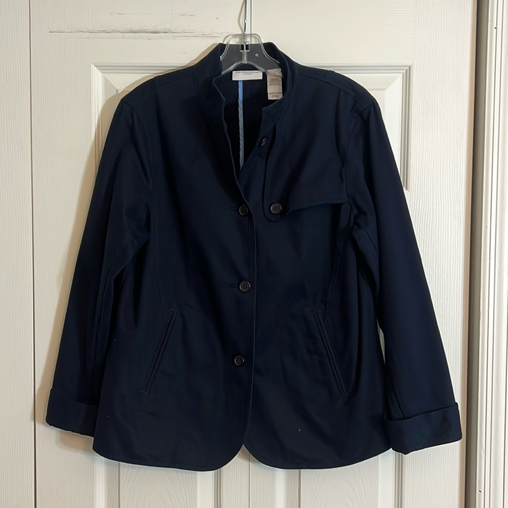 Liz Claiborne Size 10 Women’s Jacket Utility Sport Coat Navy Blue G1